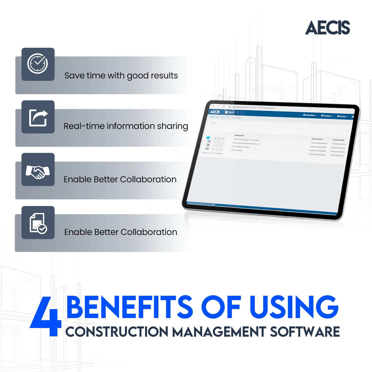 4 benefits of using construction management software